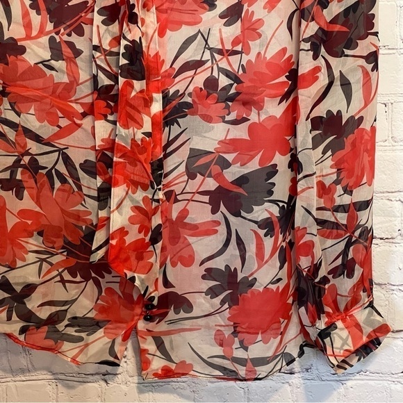 Milly of New York Sheer Silk Floral Blouse size 10 - Picture 14 of 16